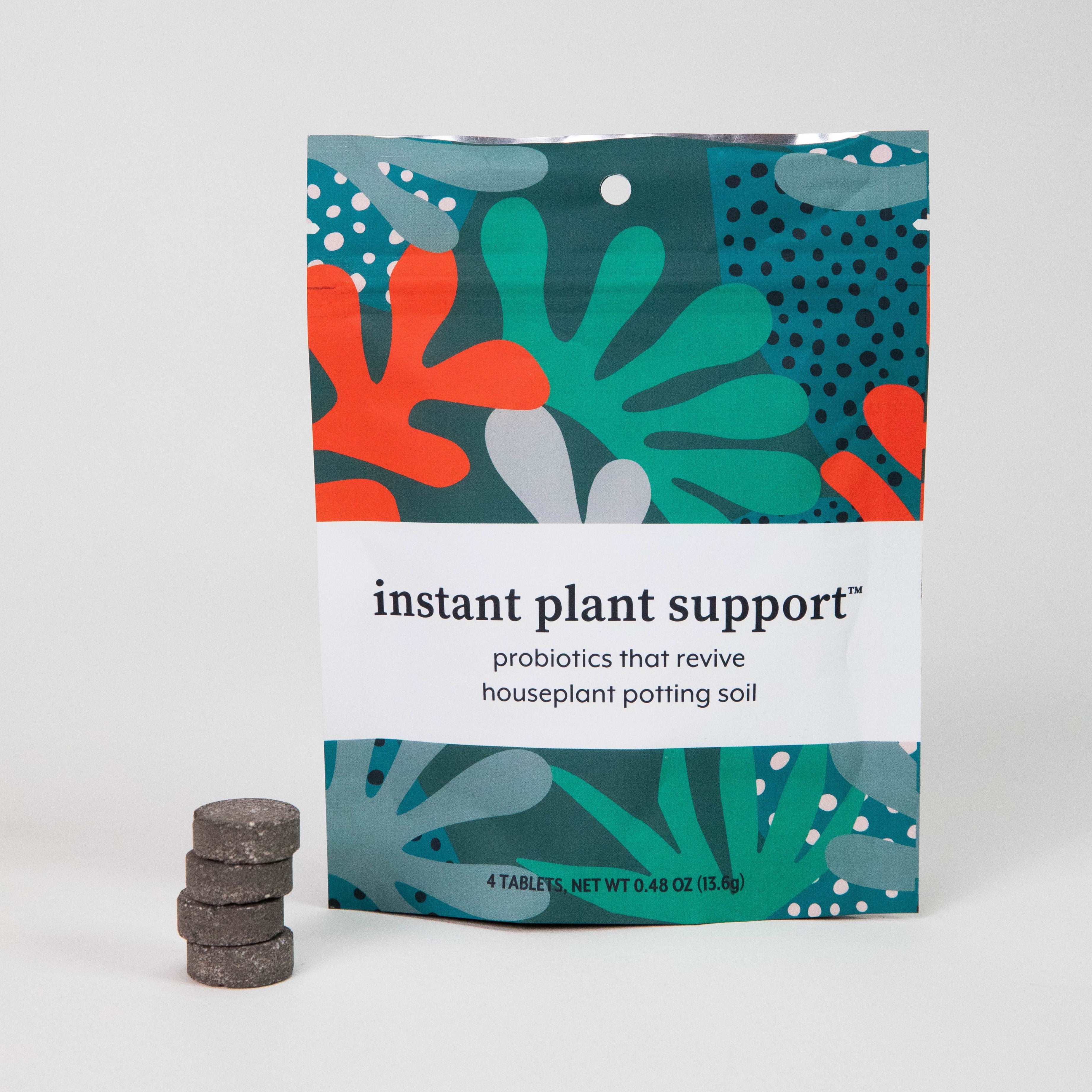 Instant Plant Support probiotics that revive houseplant potting soil.