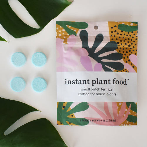 Instant Plant Food self dissolving, fertilizer tablets for feeding houseplants. Package of (4) tablets. Instant Plant Food™ fertilizer tablets are CERTIFIED carbon neutral, vegan & cruelty free, and 1% of all sales go to organizations helping our planet. Made in USA too!