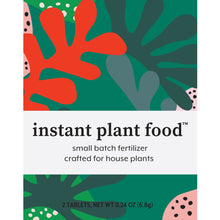 Load image into Gallery viewer, Instant Plant Food self dissolving, fertilizer tablets for feeding houseplants. Package of (2) tablets. Instant Plant Food™ fertilizer tablets are CERTIFIED carbon neutral, vegan &amp; cruelty free, and 1% of all sales go to organizations helping our planet. Made in USA too!
